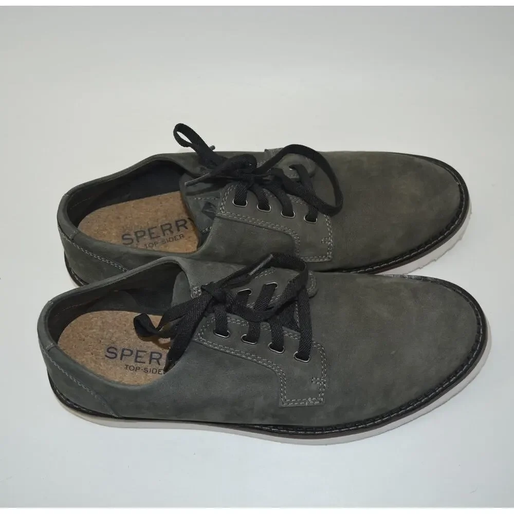 Sperry Top Slider Mens Size 10 Camden Oxford Nubuck Gray Lace Up